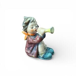 Hummel Figurine 2 3/4" Girl with Trumpet #391 - Goebel W. Germany - Glued